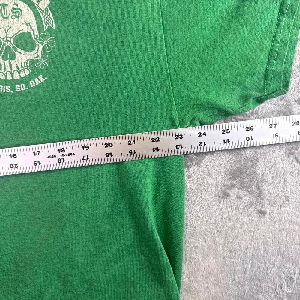 Y2K Full Throttle Saloon Sturgis SD Skull Graphic Tee Green XL Biker - Picture 4 of 8
